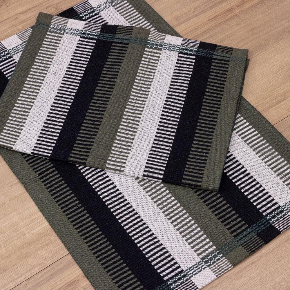 Jogo de Tapetes Zurick Listrado com 2 peças -  Verde