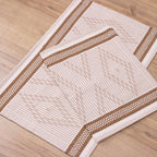 Jogo de Tapetes Zurick Zig Zag com 2 peças - Nude e Marrom Claro