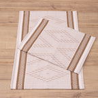 Jogo de Tapetes Zurick Zig Zag com 2 peças - Nude e Marrom Claro