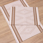 Jogo de Tapetes Zurick Zig Zag com 2 peças - Nude e Marrom Claro