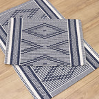 Jogo de Tapetes Zurick Zig Zag com 2 peças - Azul Marinho