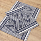 Jogo de Tapetes Zurick Zig Zag com 2 peças - Azul Marinho