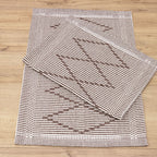 Jogo de Tapetes Zurick Zig Zag com 2 peças - Café