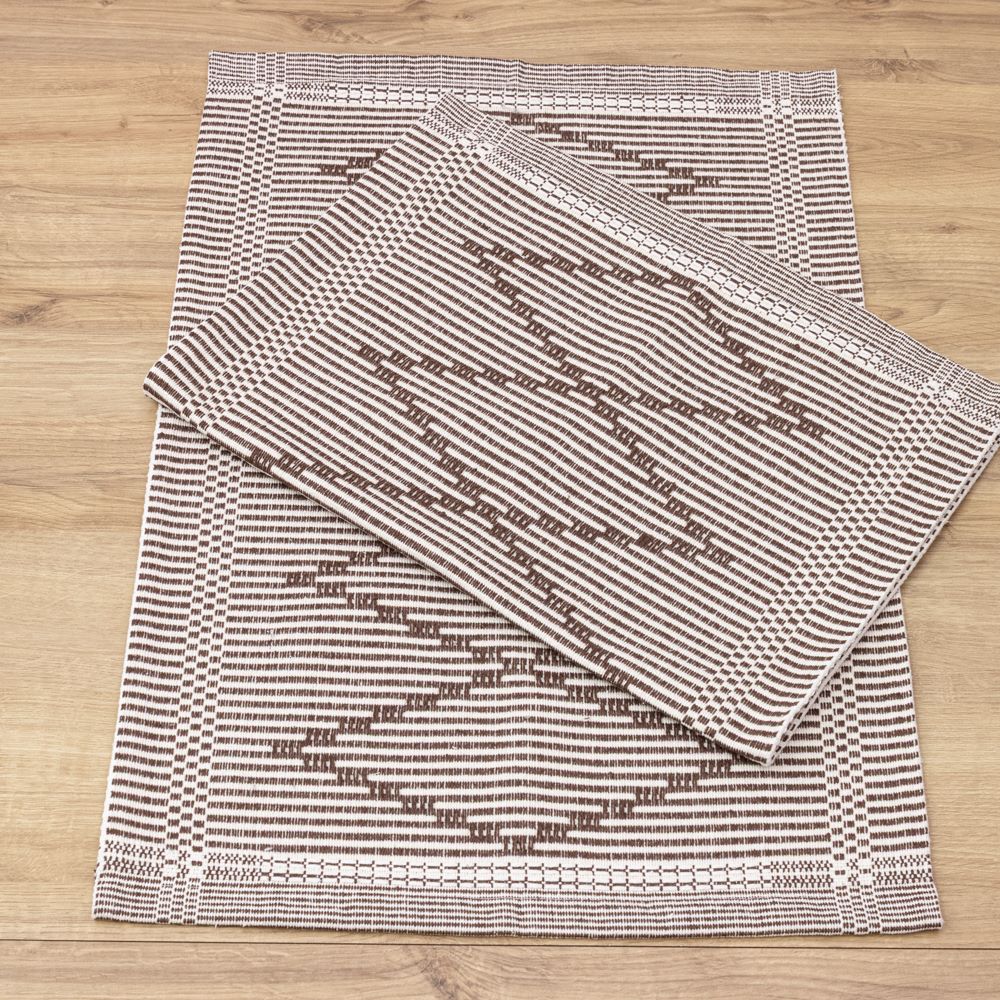 Jogo de Tapetes Zurick Zig Zag com 2 peças - Café