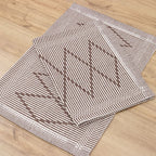 Jogo de Tapetes Zurick Zig Zag com 2 peças - Café