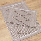 Jogo de Tapetes Zurick Zig Zag com 2 peças - Café