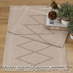 Jogo de Tapetes Zurick Zig Zag com 2 peças - Nude