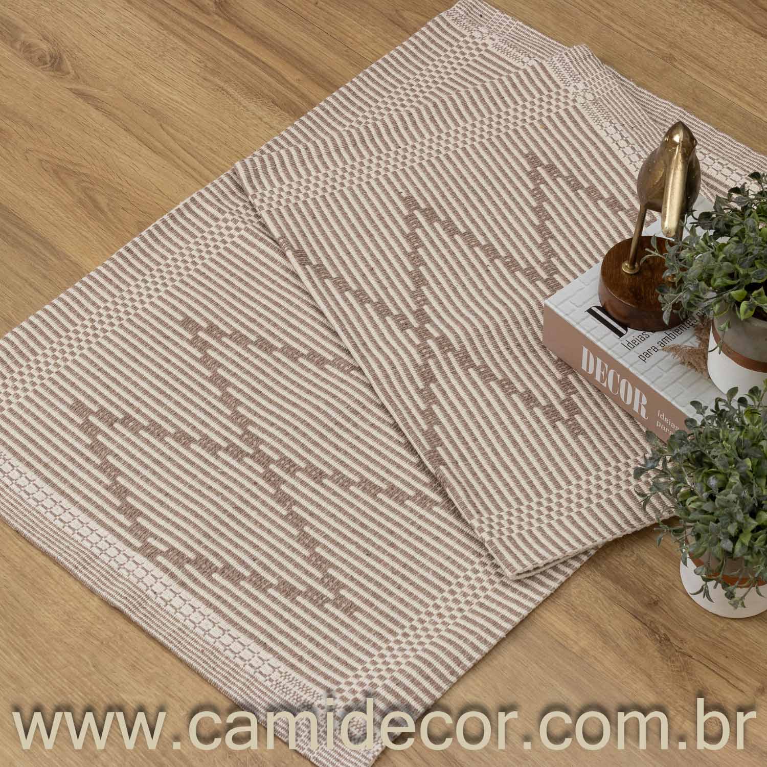 Jogo de Tapetes Zurick Zig Zag com 2 peças - Nude