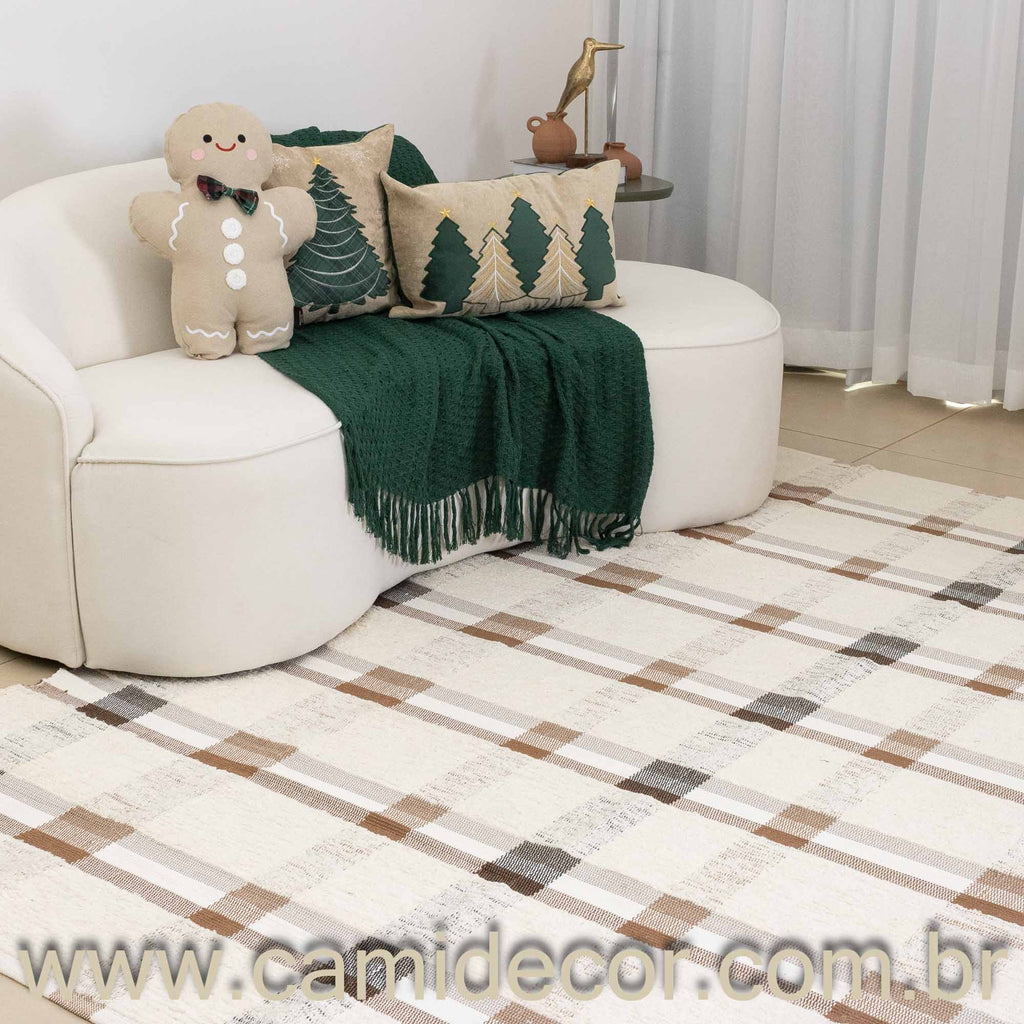 Kit com 2 Capas Aveludadas e Bordadas Natalinas - Floresta de Natal