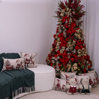 Kit com 2 Capas Almofadas em Linho Natal - Noel &amp; Rena