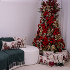 Kit com 2 Capas Almofadas em Linho Natal - Noel &amp; Rena