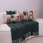 Kit com 3 Capas Almofadas em Linho Natal - Vila Nevada