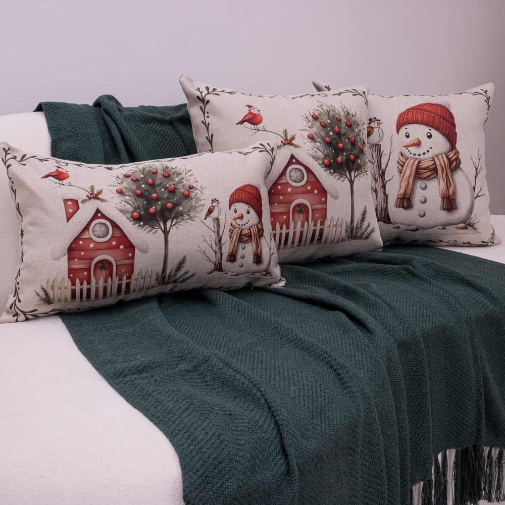 Kit com 3 Capas Almofadas em Linho Natal - Vila Nevada
