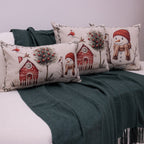 Kit com 3 Capas Almofadas em Linho Natal - Vila Nevada