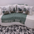 Kit com 4 Capas de Almofadas 45x45 - Suede Folhas Abstratas