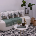 Kit com 4 Capas de Almofadas 45x45 - Suede Folhas Abstratas