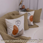 Kit com 4 Capas de Almofadas 45x45 - Suede Vasos Abstratos