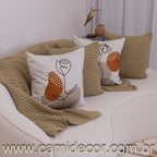 Kit com 4 Capas de Almofadas 45x45 - Suede Vasos Abstratos