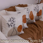 Kit com 4 Capas de Almofadas 45x45 - Suede Vasos Abstratos