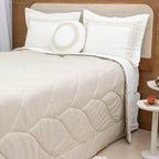 Kit Completo BELLA Cama Posta KING - Bege, 4 Peças Dupla Face (2,60x2,80m)