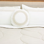 Kit Completo BELLA Cama Posta QUEEN - Bege, 4 Peças Dupla Face (2,40x2,60m)