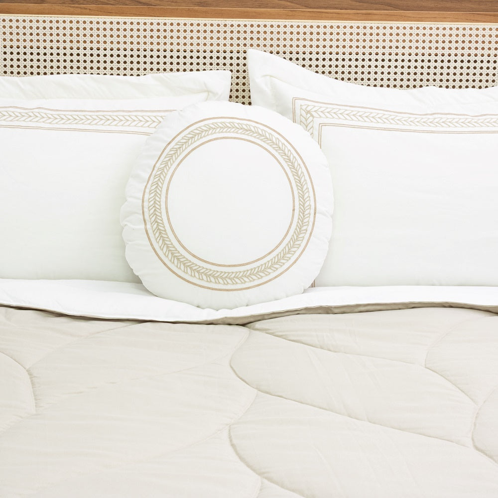 Kit Completo BELLA Cama Posta SUPER KING - Bege, 4 Peças Dupla Face (2,75x3,0m)