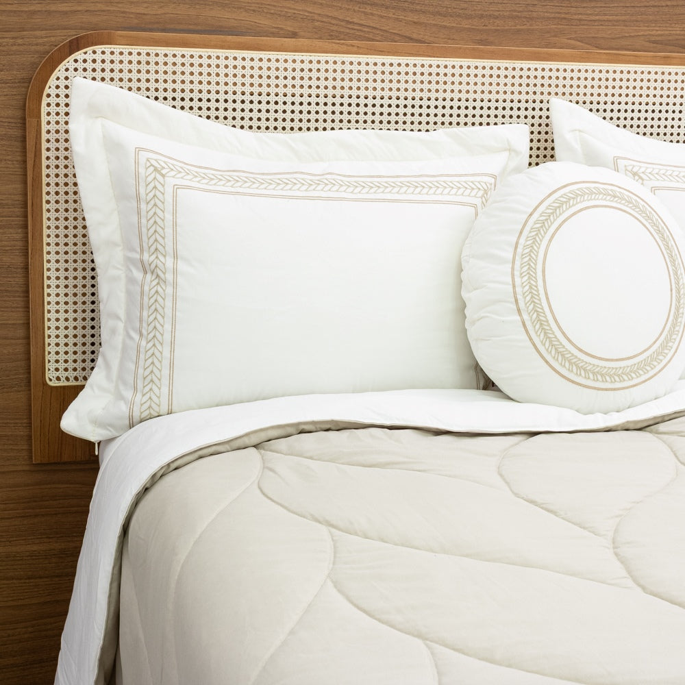 Kit Completo BELLA Cama Posta SUPER KING - Bege, 4 Peças Dupla Face (2,75x3,0m)