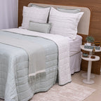 Kit Completo DIARA Cama Posta CASAL - Verde Malva, 7 Peças Dupla Face (2,40x2,20m)