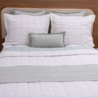 Kit Completo DIARA Cama Posta CASAL - Verde Malva, 7 Peças Dupla Face (2,40x2,20m)