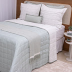 Kit Completo DIARA Cama Posta CASAL - Verde Malva, 7 Peças Dupla Face (2,40x2,20m)