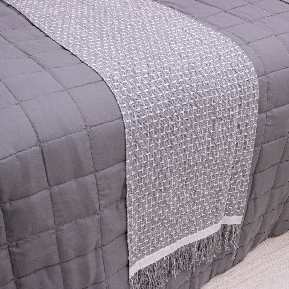 Kit Completo DIARA Cama Posta KING - Cinza, 7 Peças Dupla Face (2,60x2,80m)