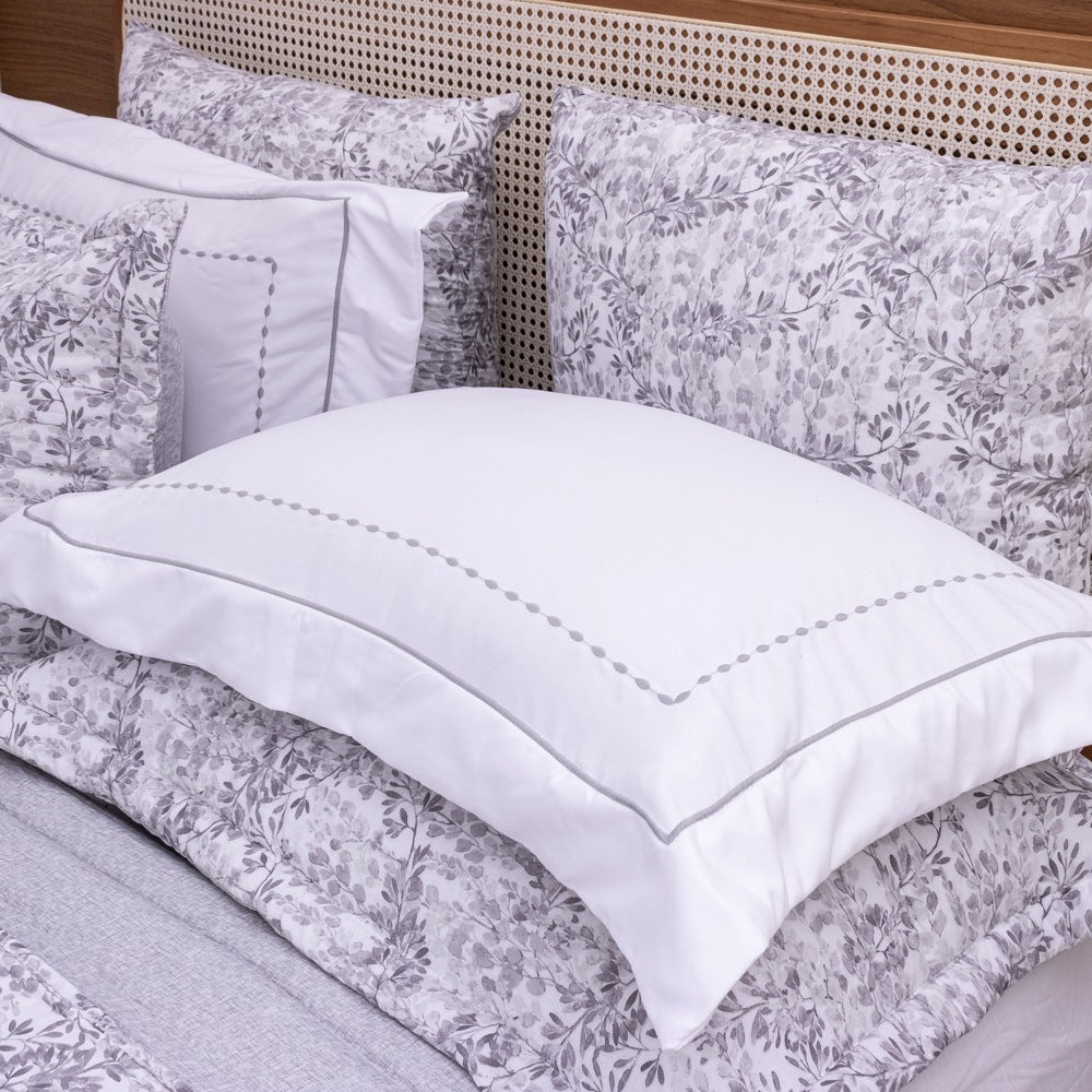 Kit Completo FIORELLA Cama Posta KING - Cinza, 7 Peças Dupla Face (2,60x2,80m)