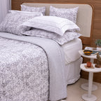 Kit Completo FIORELLA Cama Posta KING - Cinza, 7 Peças Dupla Face (2,60x2,80m)