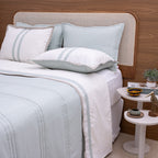 Kit Completo Línia Cama Posta KING Verde Malva - 3 peças (2,60 x 2,80m)