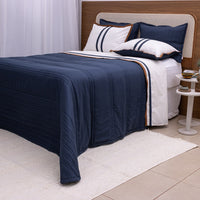 Kit Completo LÍNIA Cama Posta SUPER KING Azul Marinho - 3 peças (2,75 x 3,0m)