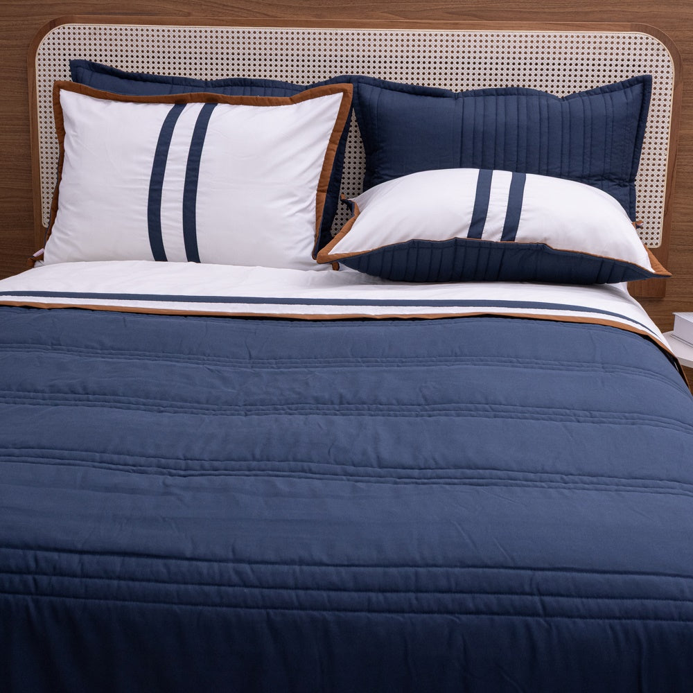 Kit Completo LÍNIA Cama Posta SUPER KING Azul Marinho - 3 peças (2,75 x 3,0m)
