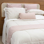 Kit Completo LIZ Cama Posta KING - Rosa, 7 Peças (2,60 x 2,80m)