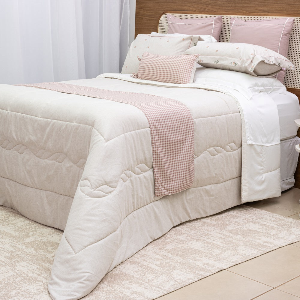 Kit Completo LIZ Cama Posta KING - Rosa, 7 Peças (2,60 x 2,80m)