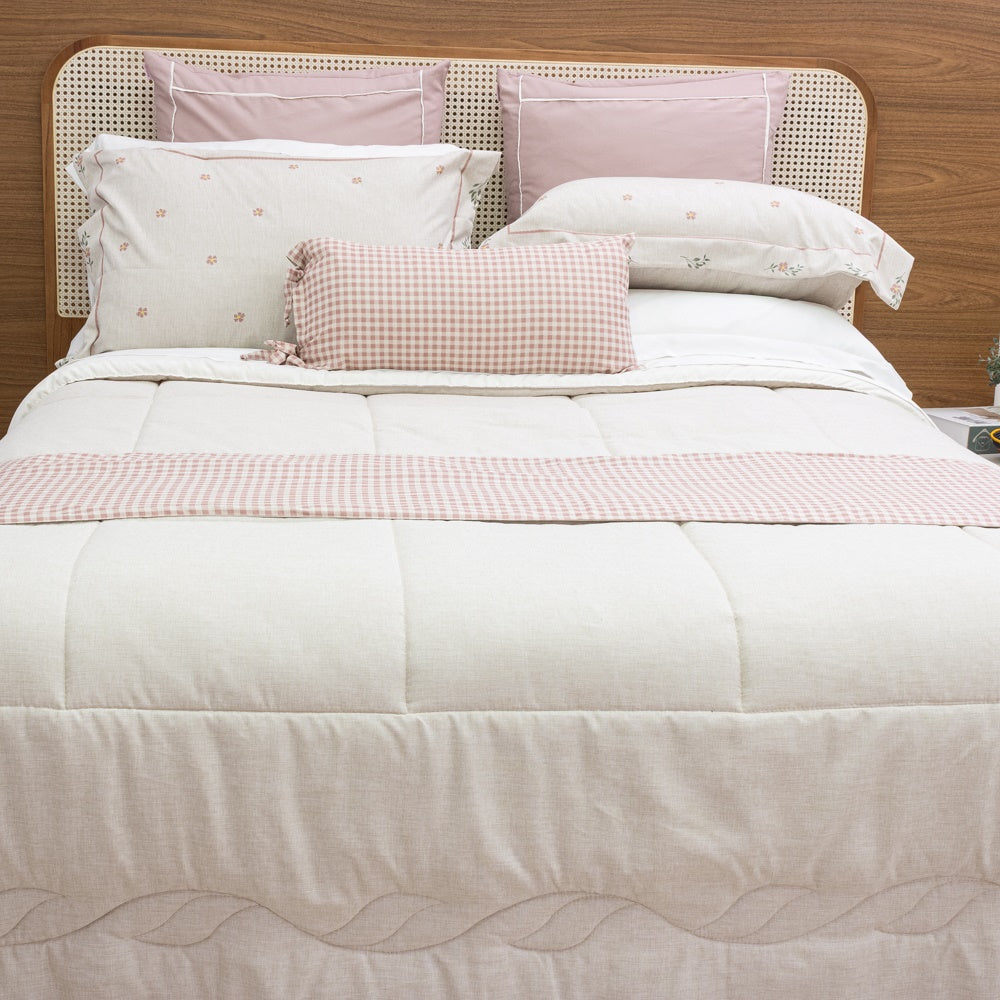 Kit Completo LIZ Cama Posta QUEEN - Rosa, 7 Peças (2,40 x 2,60m)