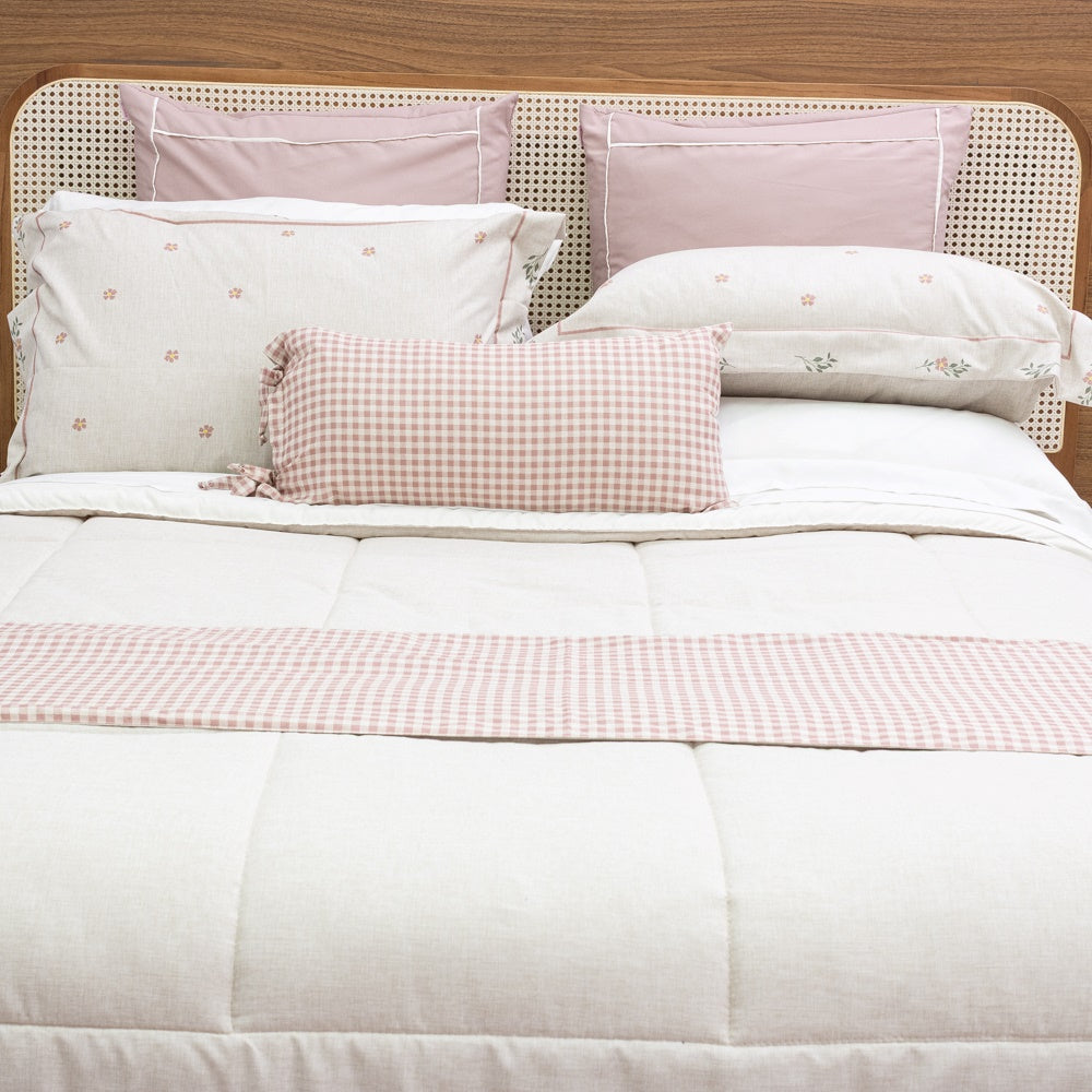 Kit Completo LIZ Cama Posta SUPER KING - Rosa, 7 Peças (2,75 x 3,0m)