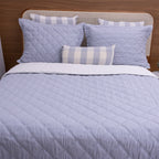 Kit Completo MEL Cama Posta SUPER KING - Azul e Off White, 6 Peças Dupla Face (2,75x3,0m)