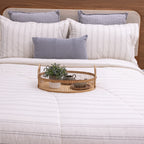 Kit Completo VERONA Cama Posta QUEEN com elegância natural, 4 peças  Bege e Cinza ( 2,40 x 2,60m)