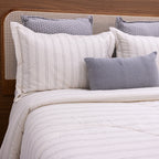 Kit Completo VERONA Cama Posta QUEEN com elegância natural, 4 peças  Bege e Cinza ( 2,40 x 2,60m)