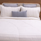 Kit Completo VERONA Cama Posta SUPER KING com elegância natural, 4 peças  Bege e Cinza ( 2,75 x 3,0m)