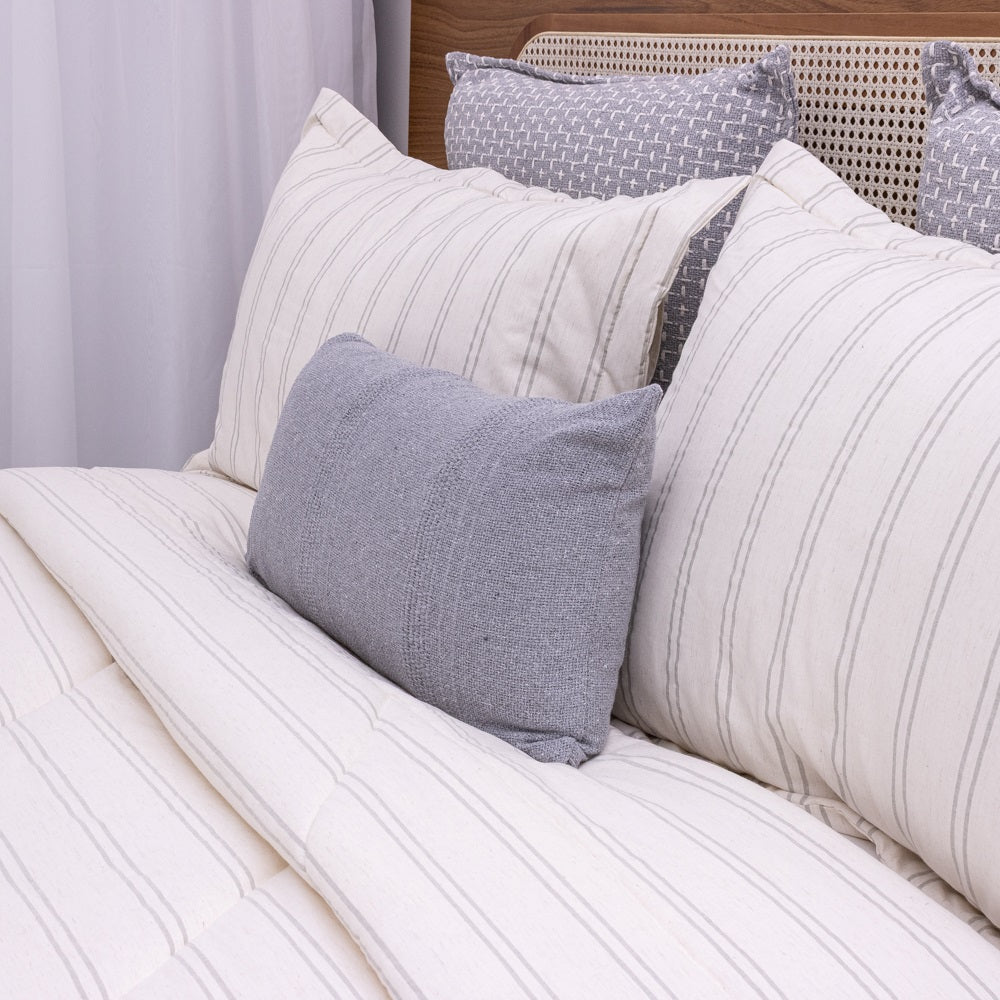 Kit Completo VERONA Cama Posta SUPER KING com elegância natural, 4 peças  Bege e Cinza ( 2,75 x 3,0m)