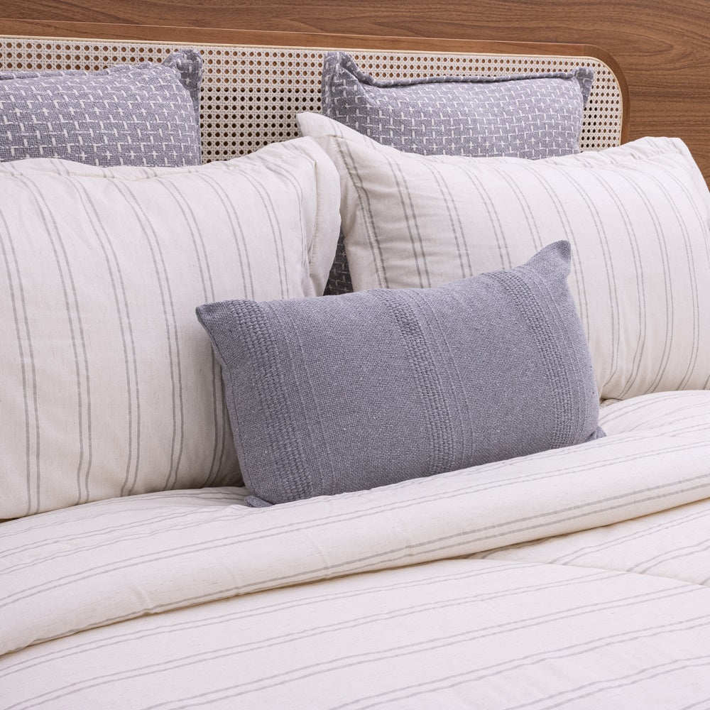 Kit Completo VERONA Cama Posta SUPER KING com elegância natural, 4 peças  Bege e Cinza ( 2,75 x 3,0m)