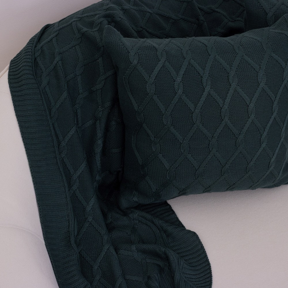 Kit Peseira e Capas Almofadas em Tricô Predileta 70 x 2,20 - Verde