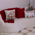 Kit Peseira e Capas Almofadas em Tricô Predileta 70 x 2,20 - Vermelho