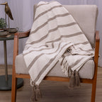 Manta Boho em algodão 1,20 x 1,80  - Bege