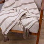 Manta Boho em algodão 1,20 x 1,80  - Bege